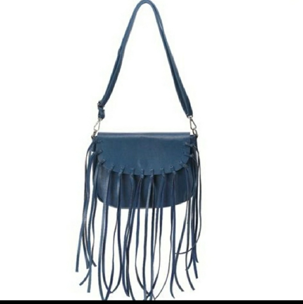 Blue Fringe Crossbody - Picture 1 of 3